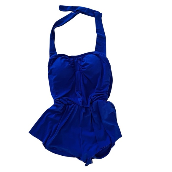 Women’s One Piece Blue Swimsuit Size Large - Picture 1 of 8